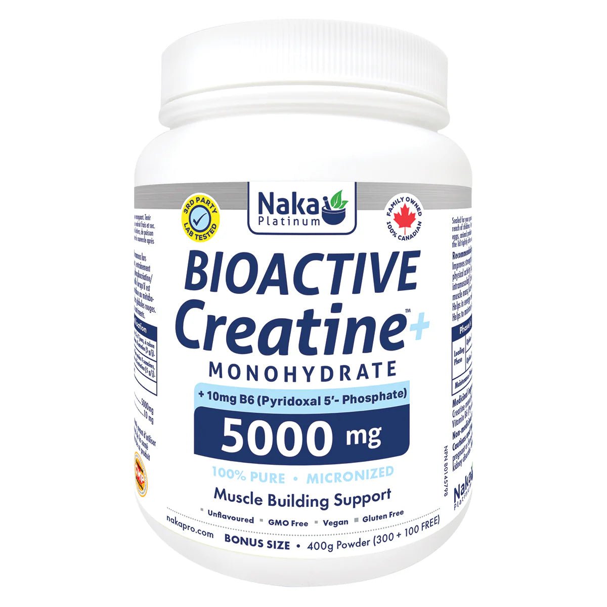 Product photo from eNatural Shopify for Naka Bioactive Creatine + B6 5000mg – 400g