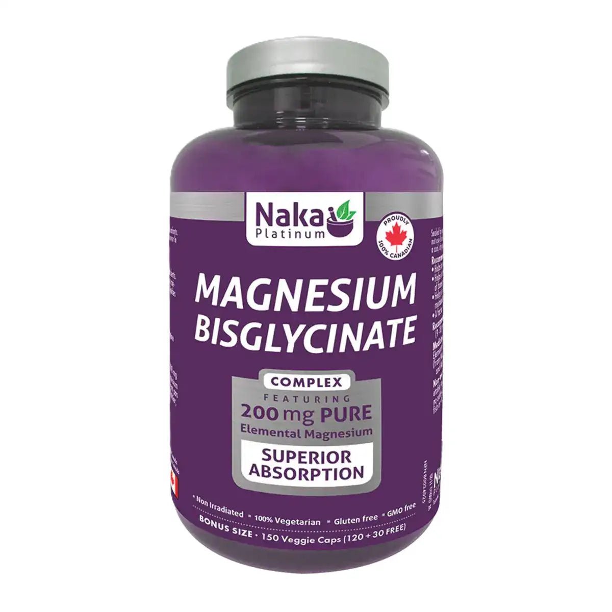 Product photo from eNatural Shopify for Naka Magnesium Bisglycinate 200mg (150caps)