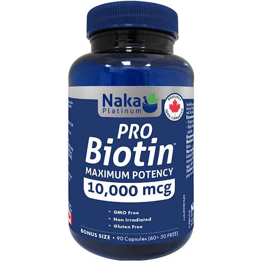 Product photo from eNatural Shopify for Naka Platinum Pro BIOTIN 10,000mcg 90caps