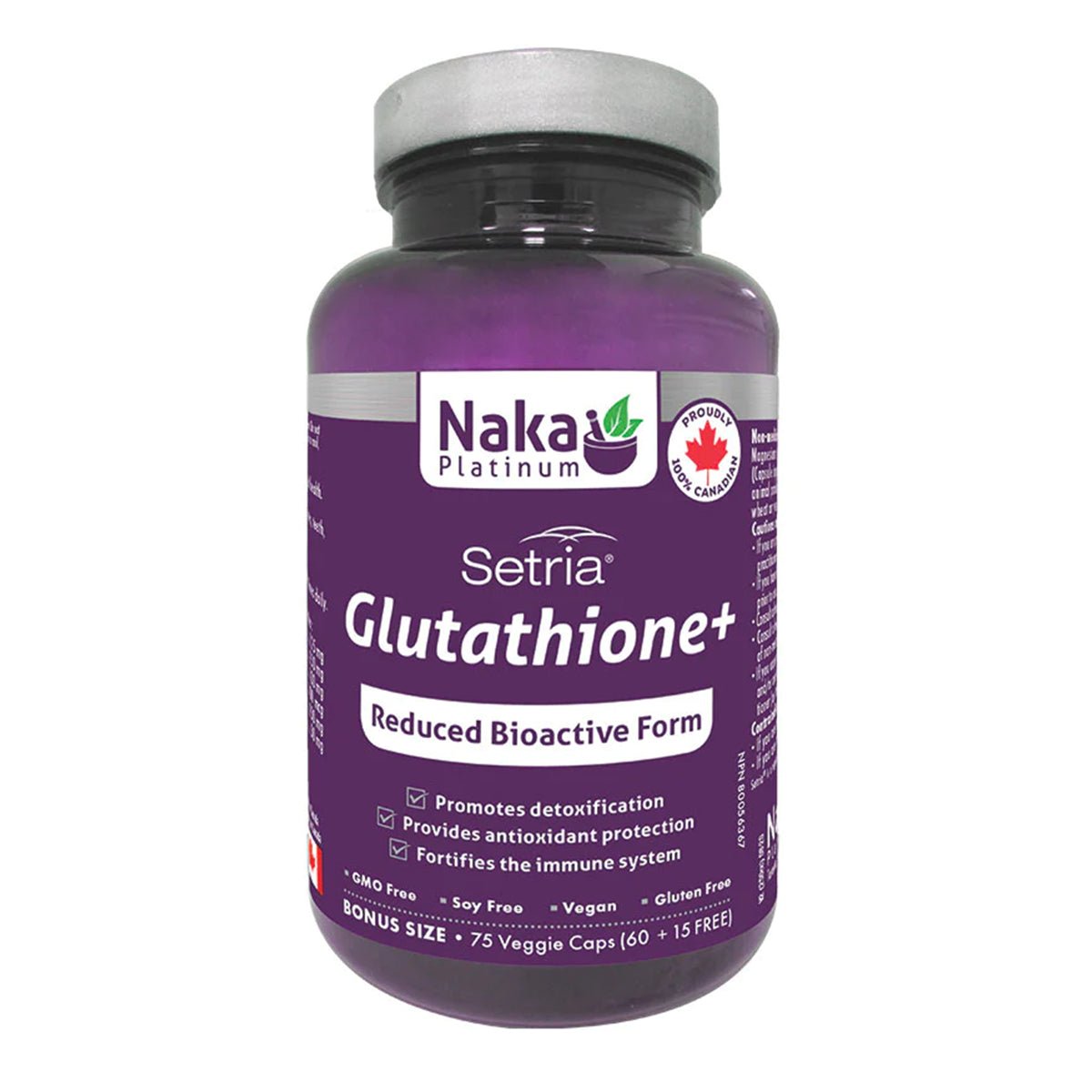 Product photo from eNatural Shopify for NAKA Platinum Setria Glutathione (75 caps)