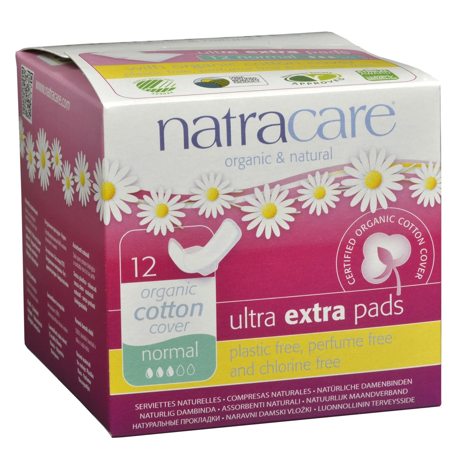 Product photo from eNatural Shopify for NatraCare Organic & Natural Ultra Extra Pads Normal 12 Counts