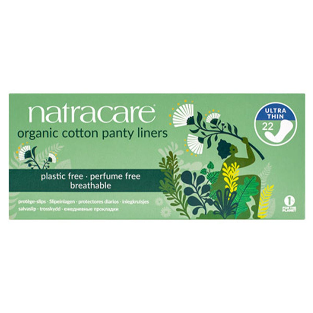 Product photo from eNatural Shopify for NatraCare Organic Panty Liners Ultra Thin 22 Liners