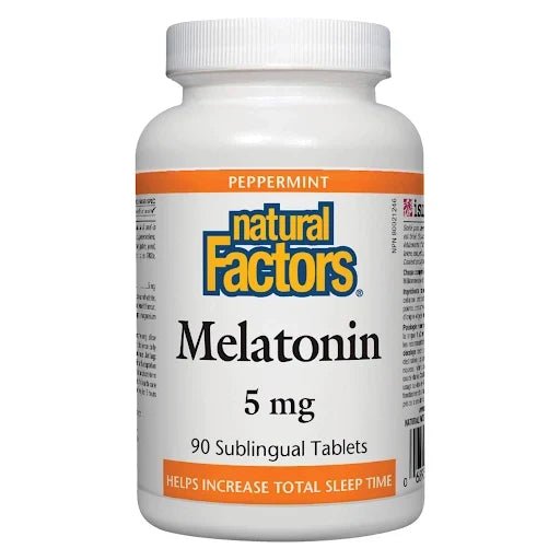 Product photo from eNatural Shopify for Natural Factors Melatonin 5mg Peppermint 90 Tablets