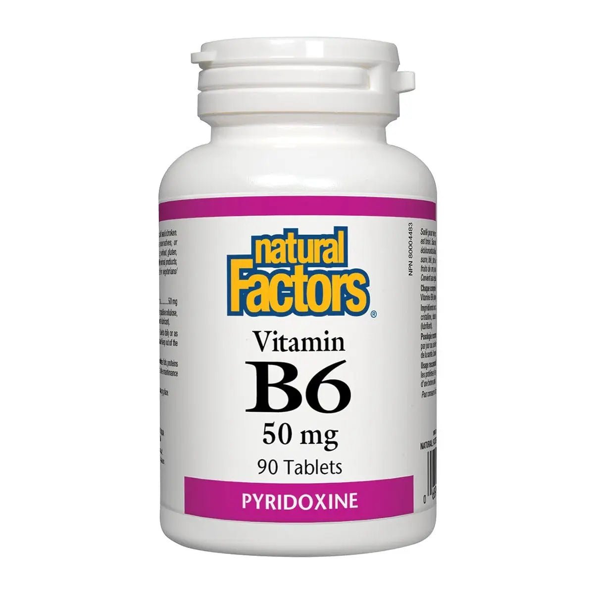 Product photo from eNatural Shopify for Natural Factors Vitamin B6 50MG 90 Tablets