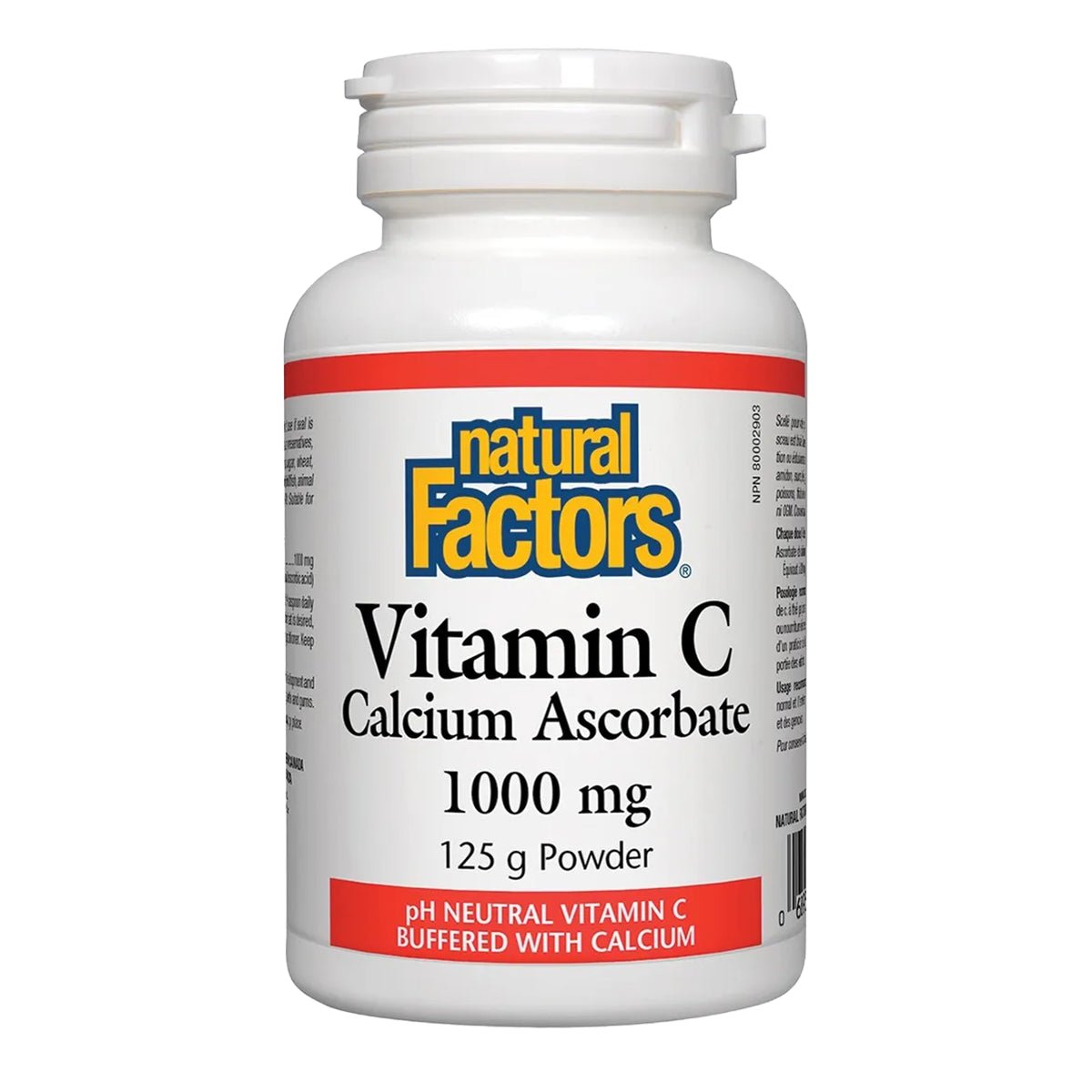 Product photo from eNatural Shopify for Natural Factors Vitamin C Calcium Ascorbate Powder, 125 g