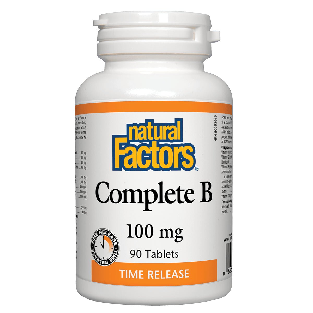 Product photo from eNatural Shopify for Natural Factors – Complete B – 100mg – Time Release 90 tablets