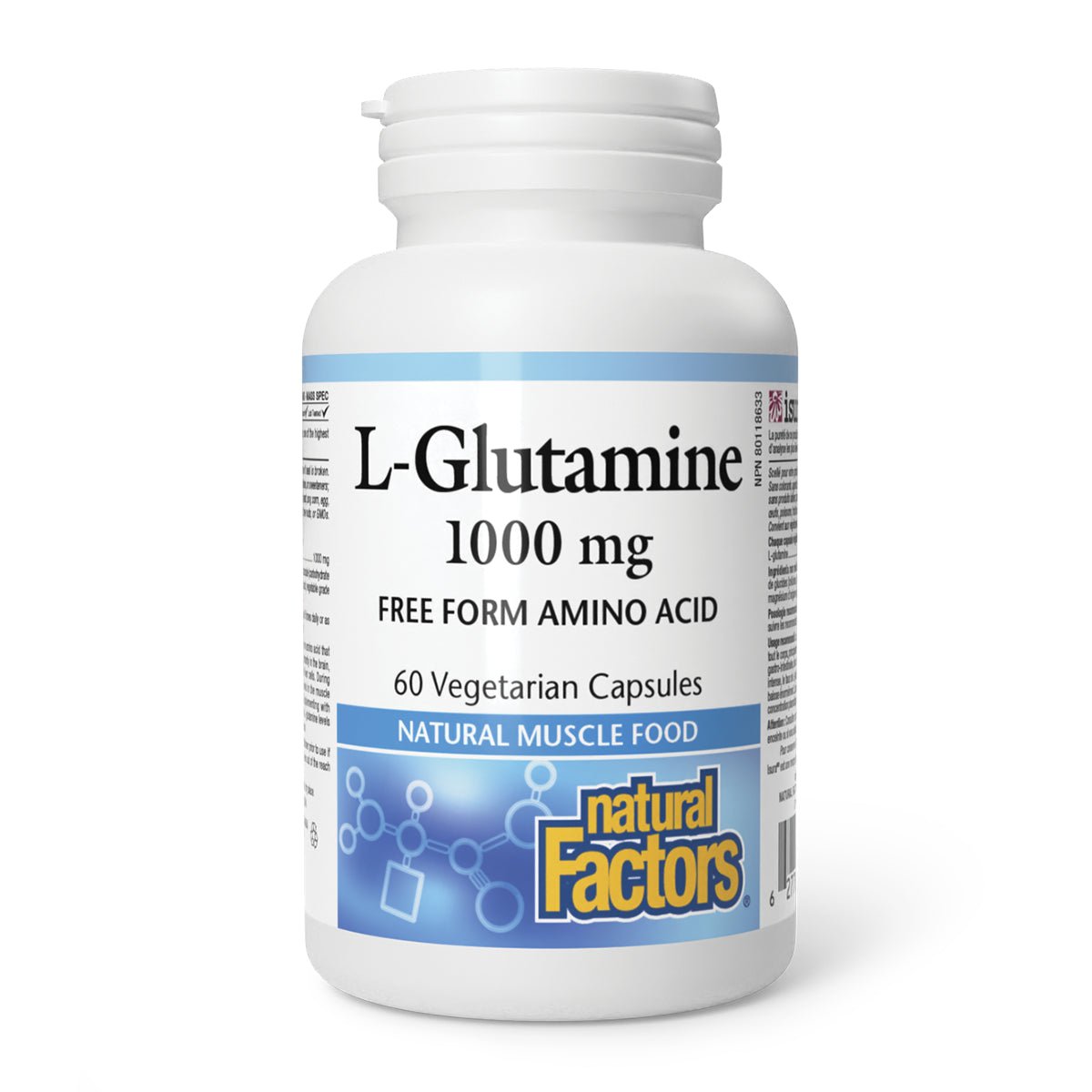 Product photo from eNatural Shopify for Natural Factors – L-Glutamine, 60 capsules