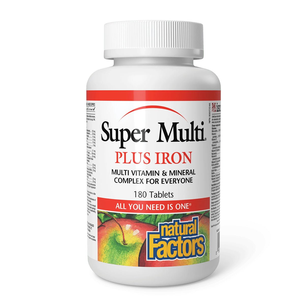 Product photo from eNatural Shopify for Natural Factors – Super Multi Plus Iron 180 Tablets