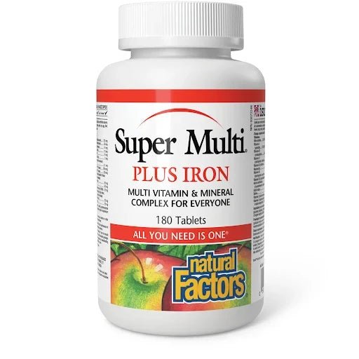 Product photo from eNatural Shopify for Natural Factors – Super Multi Plus Iron 180 Tablets