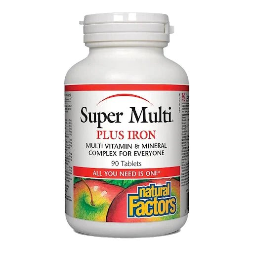 Product photo from eNatural Shopify for Natural Factors – Super Multi Plus Iron 90 Tablets