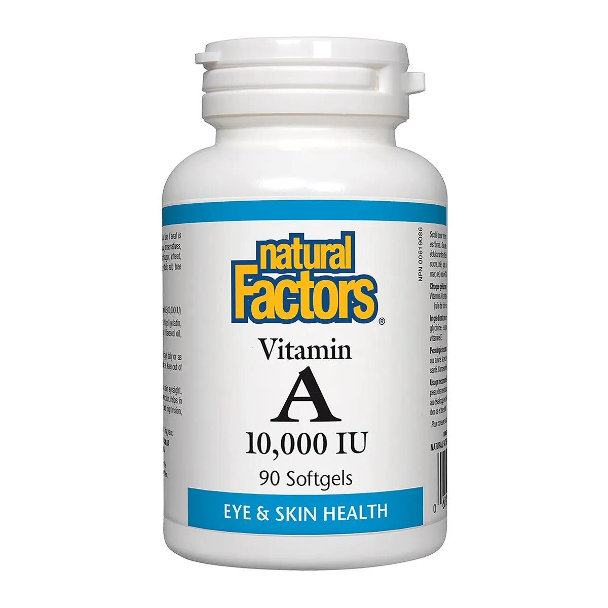 Product photo from eNatural Shopify for Natural Factors – Vitamin A 10,000 IU 90 Softgels