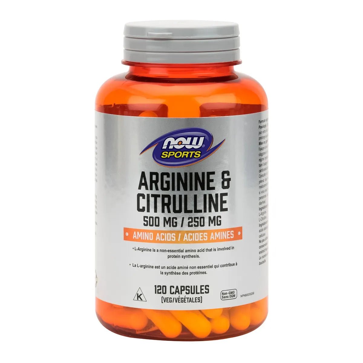 Product photo from eNatural Shopify for NOW Arginine & Citrulline 120 Veggie Caps