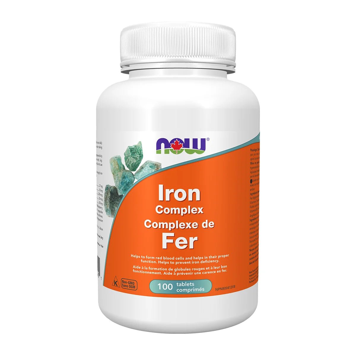 Product photo from eNatural Shopify for NOW Iron Complex 100 Tablets