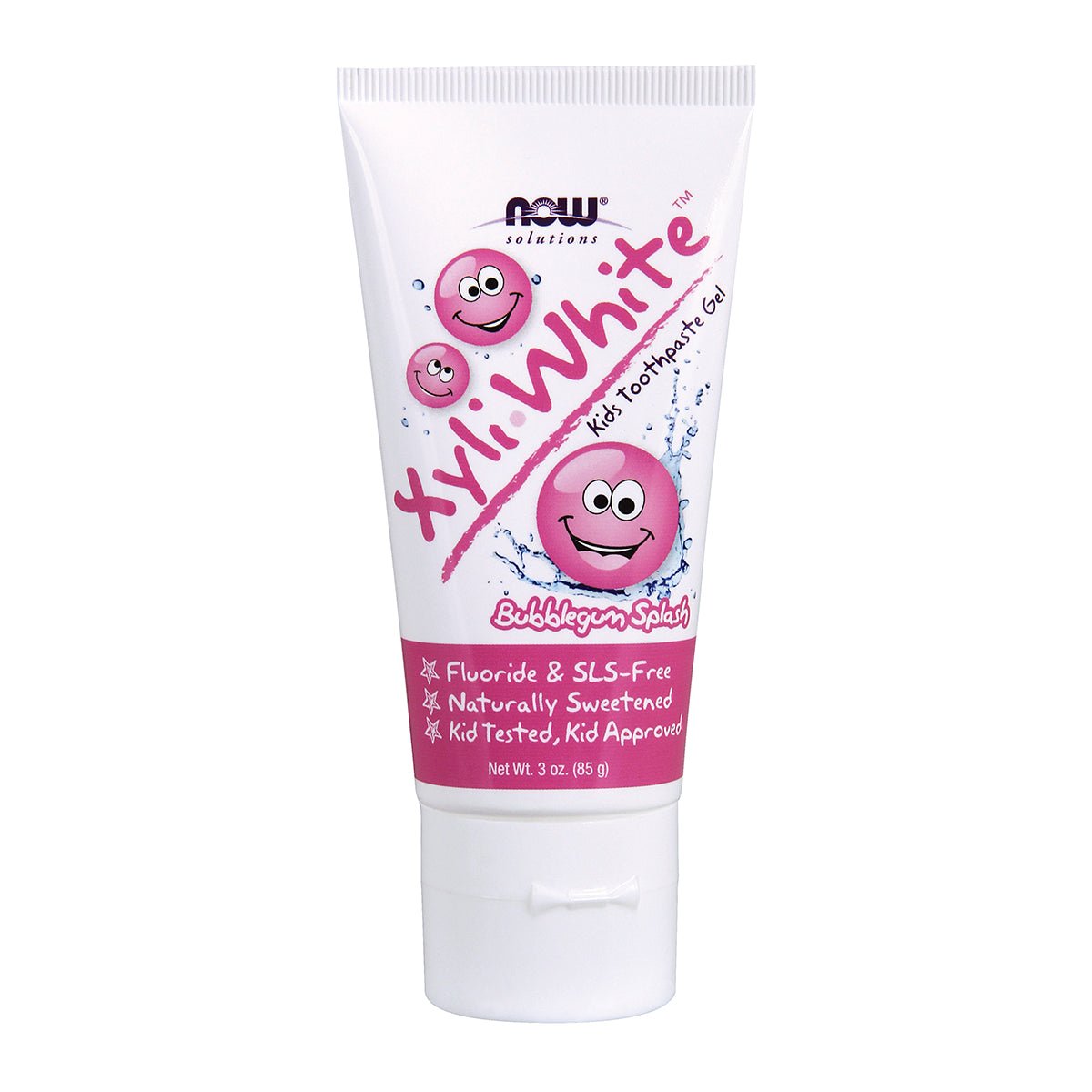 Product photo from eNatural Shopify for NOW Kids Toothpaste Gel XyliWhite Bubblegum Splash 85g