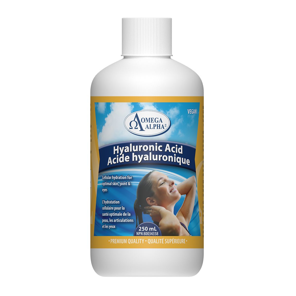 Product photo from eNatural Shopify for Omega Alpha Hyaluronic Acid 250mL