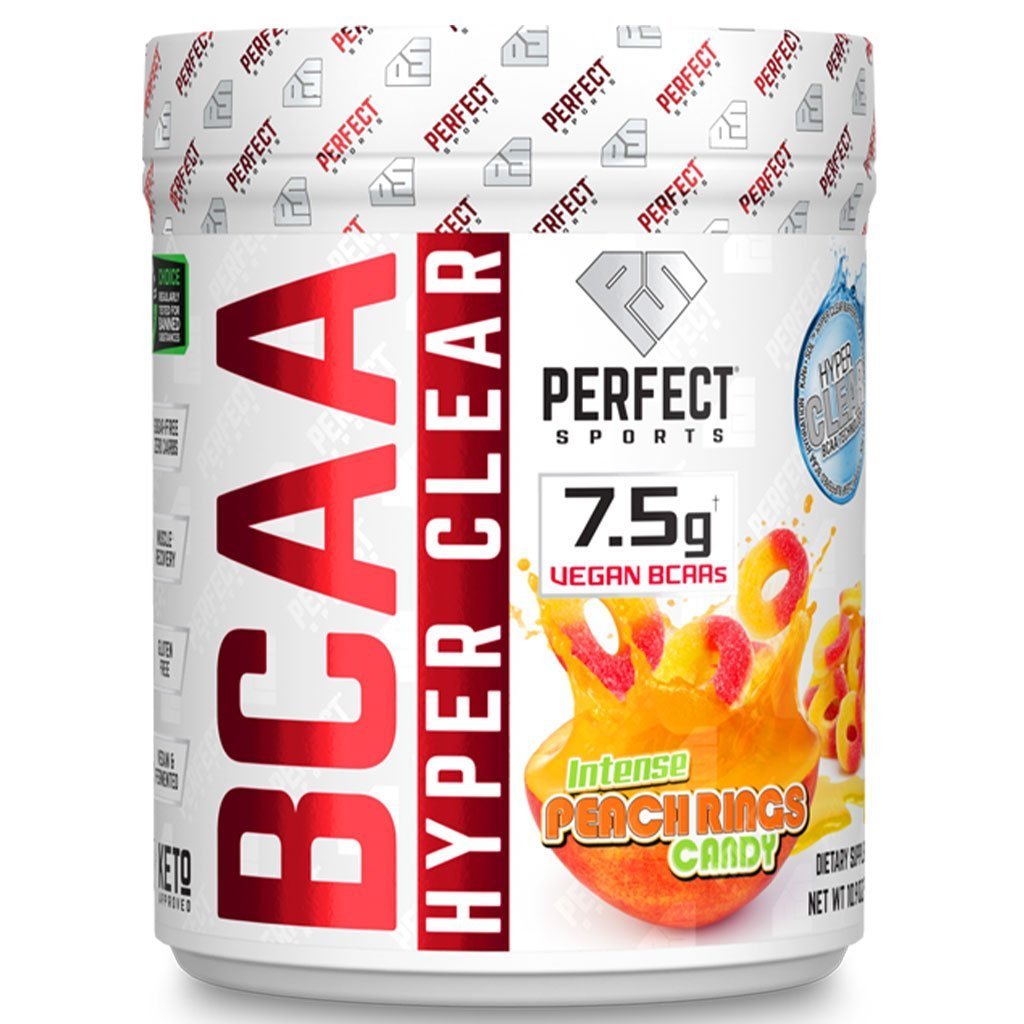 Product photo from eNatural Shopify for Perfect Sports BCAA Hyper Clear-Intense Peach Rings 310 G