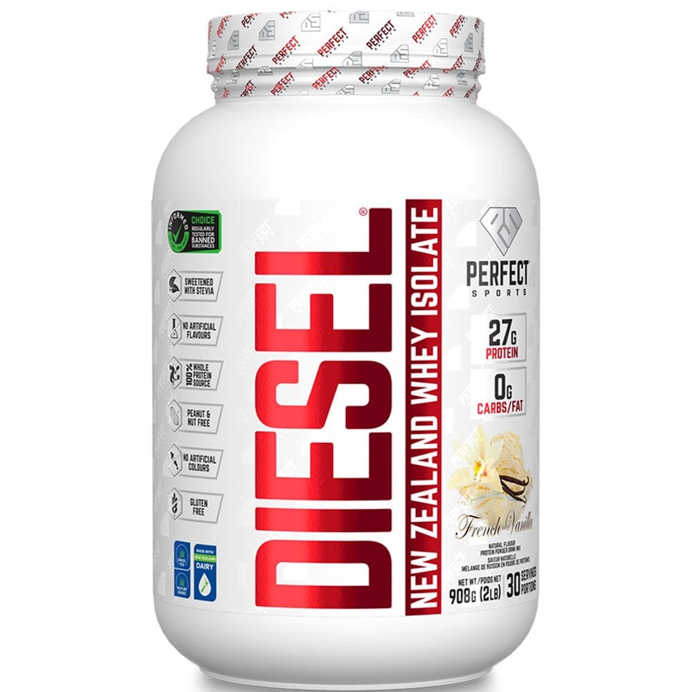 Product photo from eNatural Shopify for Perfect Sports DIESEL New Zealand Whey Isolate-French Vanilla-2LB