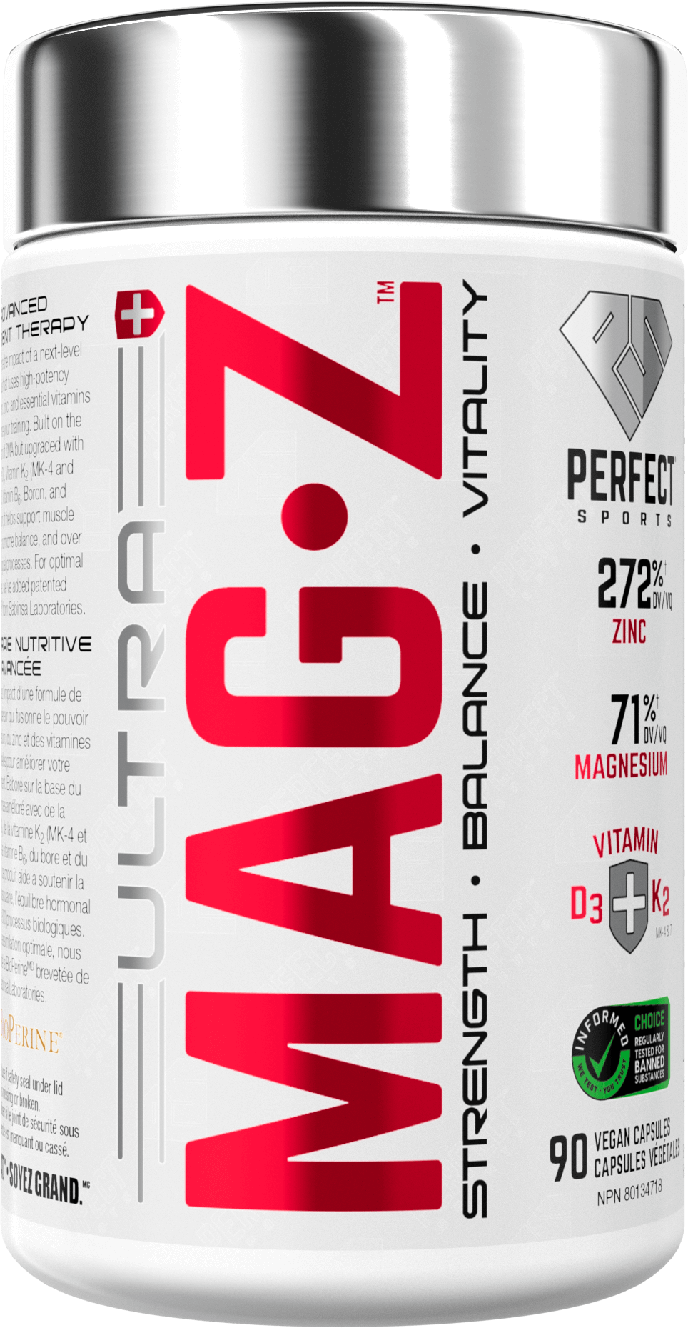 Product photo from eNatural Shopify for Perfect Sports Ultra Mag-Z 90 Capsules
