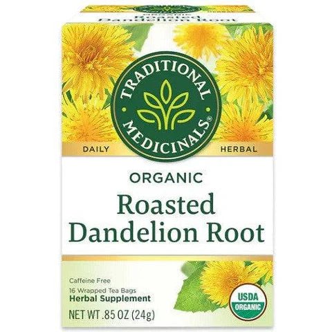Product photo from eNatural Shopify for Traditional Medicinals Organic Roasted Dandelion Root 16 Tea Bags